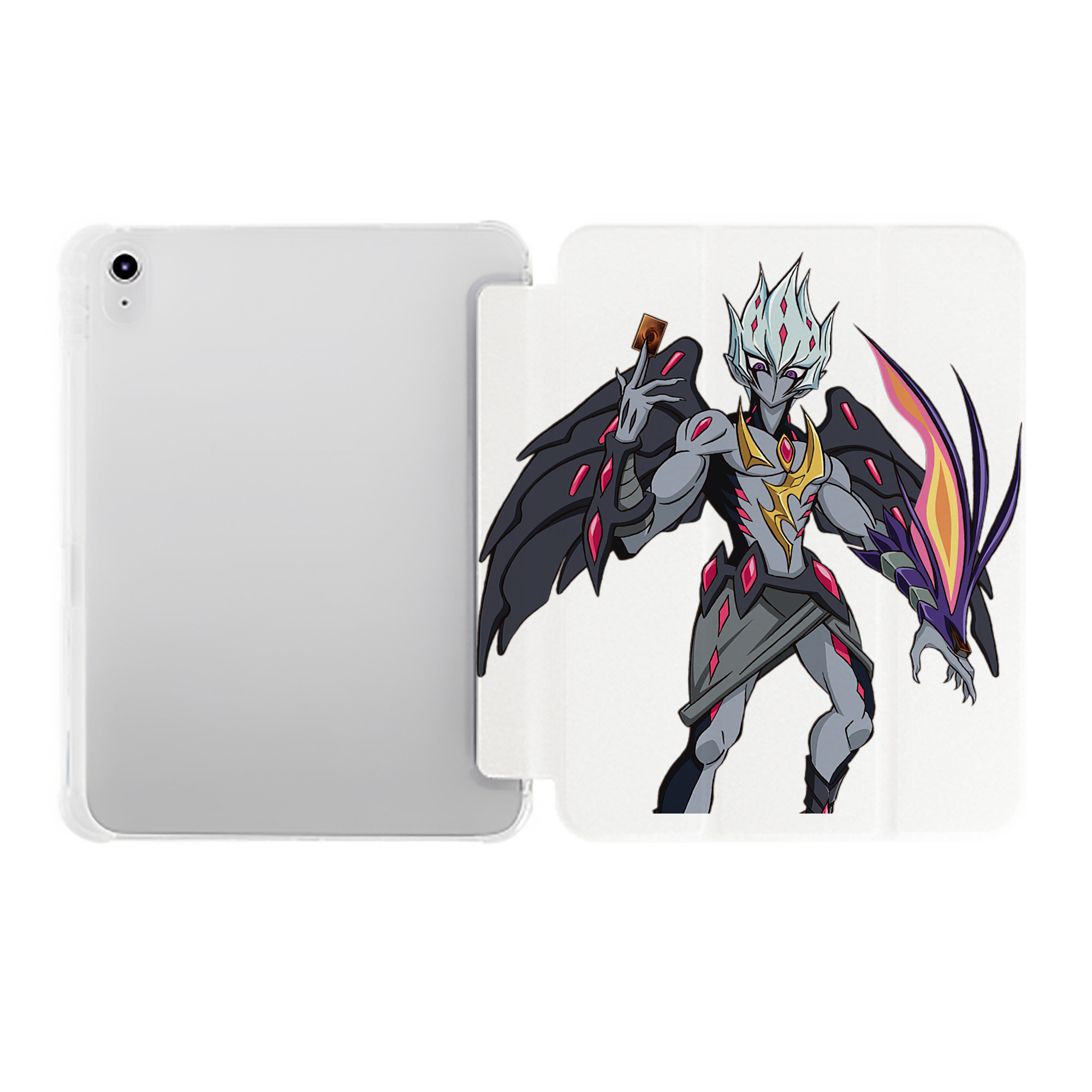 （画像用） 遊☆戯☆王 Yu-Gi-Oh! IPad ケース ペン収納付き 三つ折りスタンド PUレザー×シリコン 対応機種9.5/10.5/10.9インチ